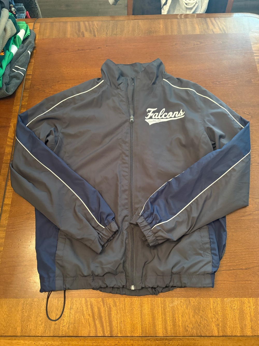 Sport-Tek Navy and Gray Falcons Windbreaker Jacket